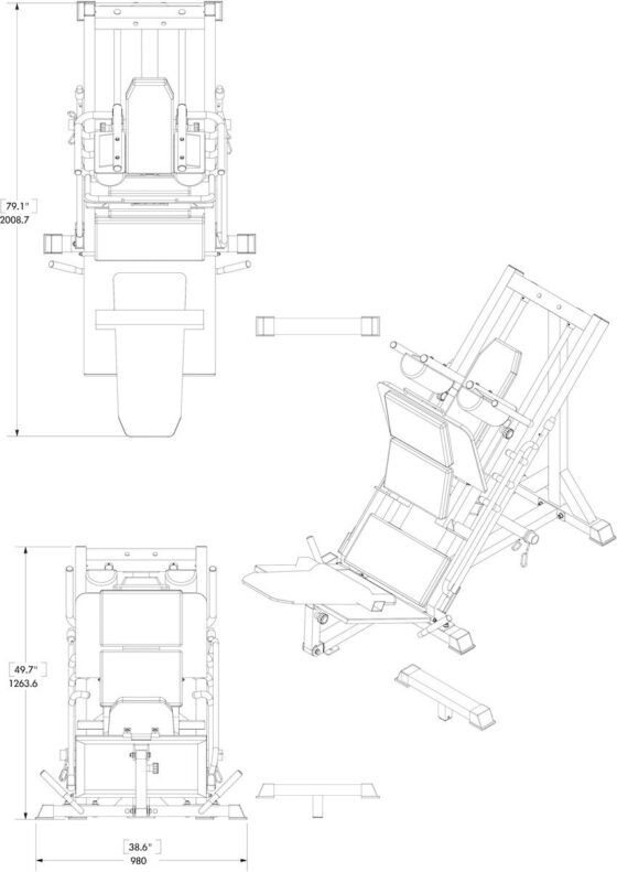 Πρέσα Bodycraft Hip Sled F660 44715 - Image 4