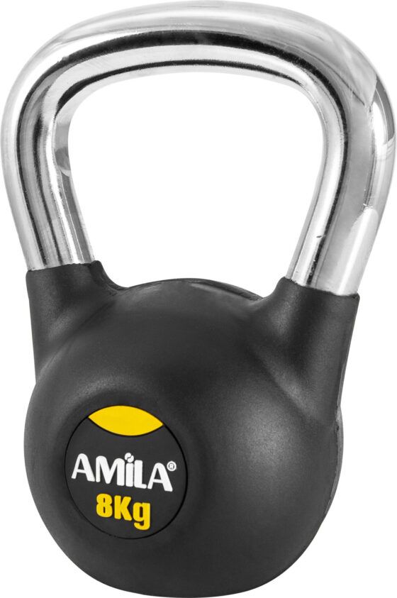AMILA Kettlebell Rubber Cover Cr Handle 8kg 44496
