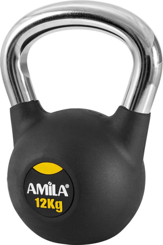 AMILA Kettlebell Rubber Cover Cr Handle 12Kg (44497)