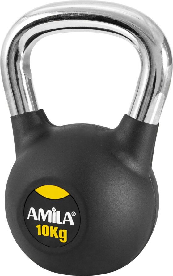 AMILA Kettlebell Rubber Cover Cr Handle 10Kg 44572