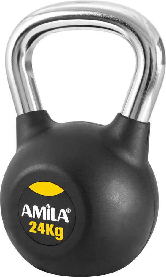 AMILA Kettlebell Rubber Cover Cr Handle 24kg 44573