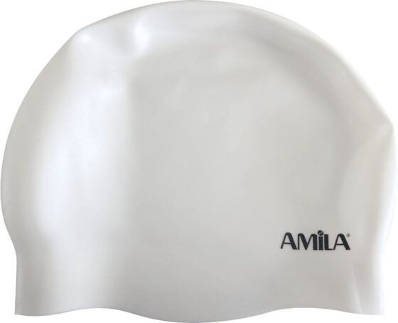Σκουφάκι Κολύμβησης Medium Hair HQ Λευκό Amila 47027