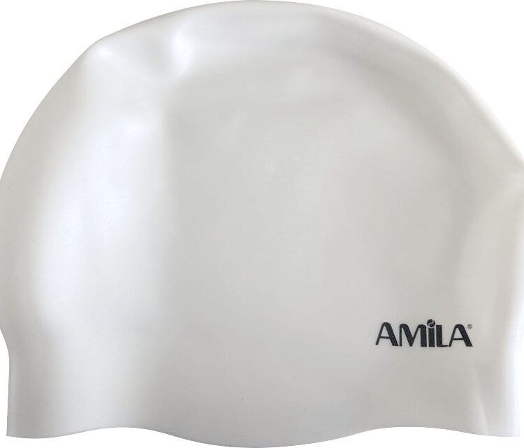 Σκουφάκι Κολύμβησης Medium Hair HQ Λευκό Amila 47027