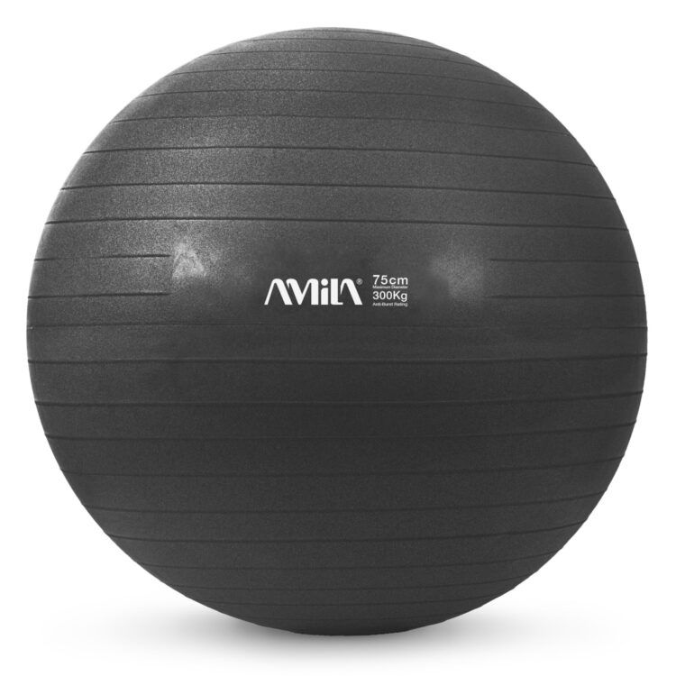 Μπάλα Γυμναστικής AMILA GYMBALL 75cm Μαύρη Bulk 48417