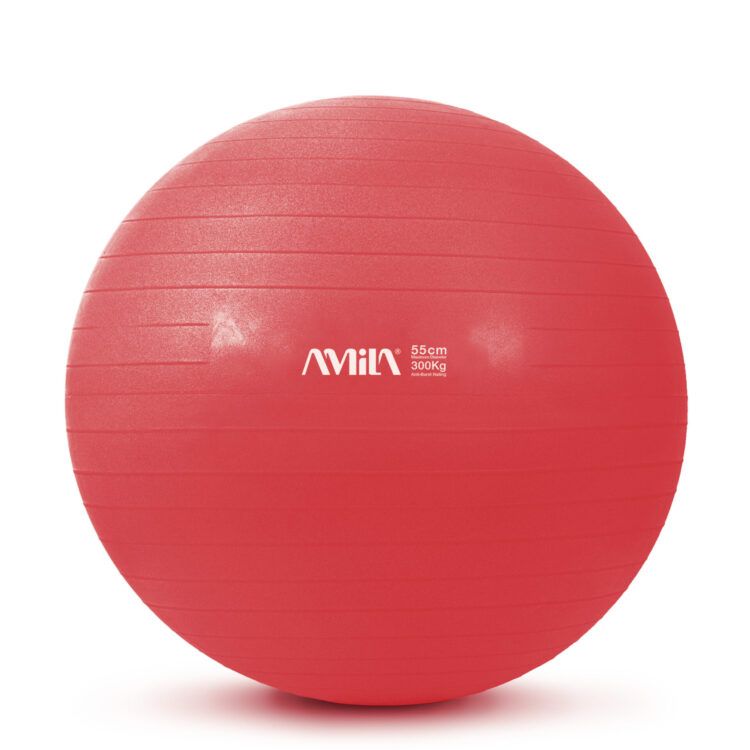Μπάλα Pilates 55cm, 1.2kg σε Κόκκινο Χρώμα Amila 48440