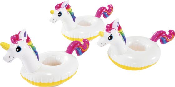 Intex Φουσκωτή Θήκη Ποτού Unicorn Λευκή 3τμχ 57506