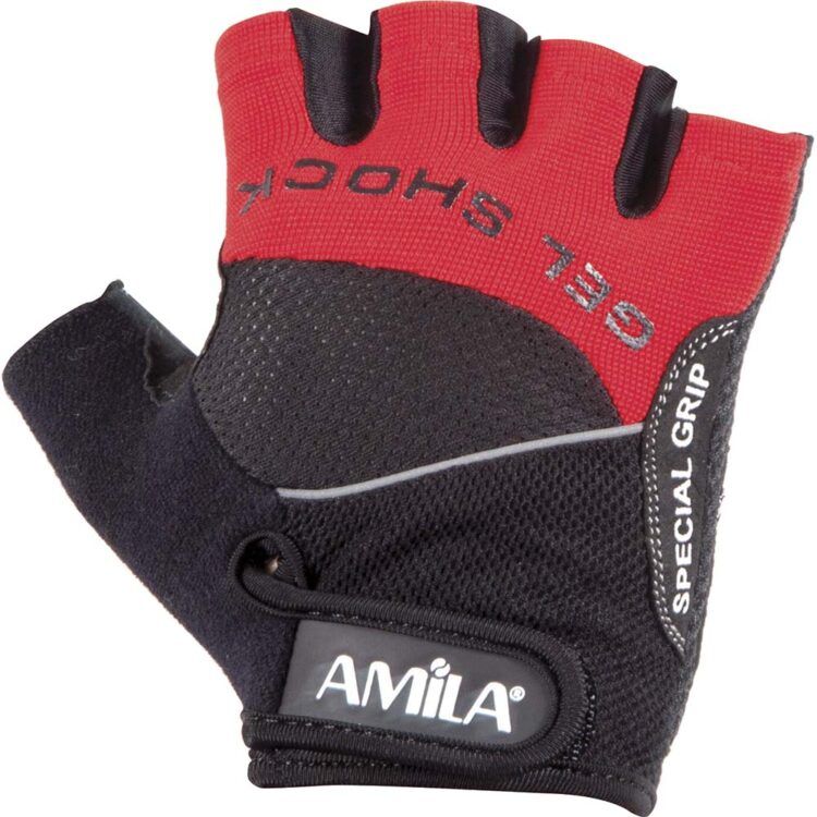 Γάντια Άρσης Βαρών AMILA Amara Lycra Μαύρο/Κόκκινο L 8330103