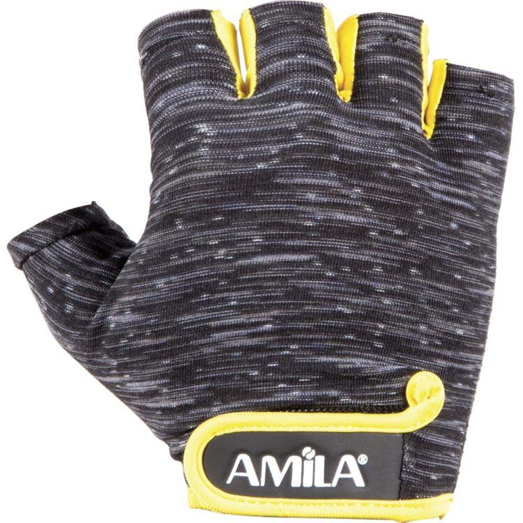 Γάντια Άρσης Βαρών AMILA PE Lycra Κίτρινο L 8330803