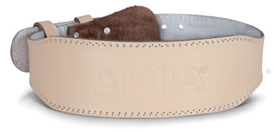 Ζώνη Άρσης Βαρών AMILA Δερμάτινη Μπεζ A Quality M 8331002