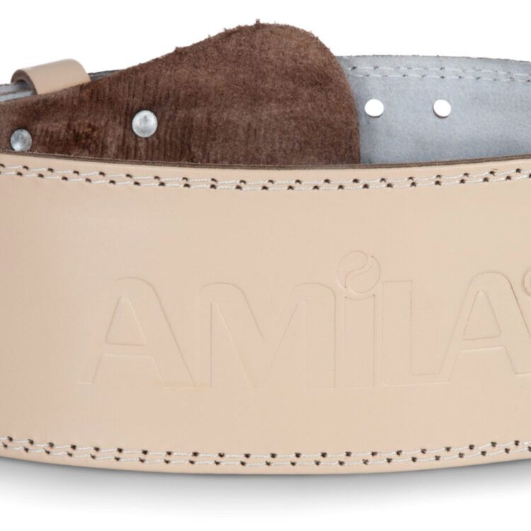 Ζώνη Άρσης Βαρών AMILA Δερμάτινη Μπεζ A Quality XL 8331004