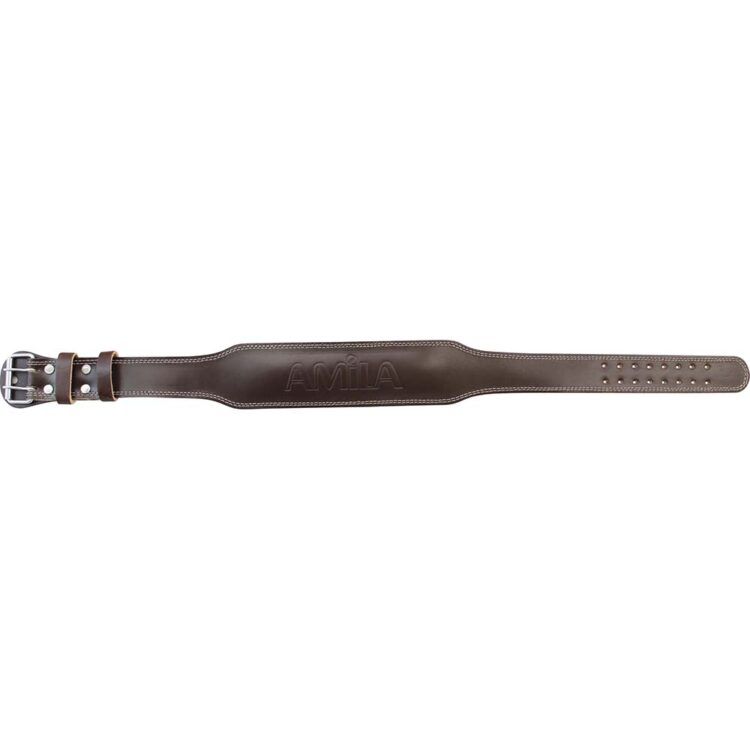 Ζώνη Άρσης Βαρών AMILA Δερμάτινη Καφέ A Quality M 94902