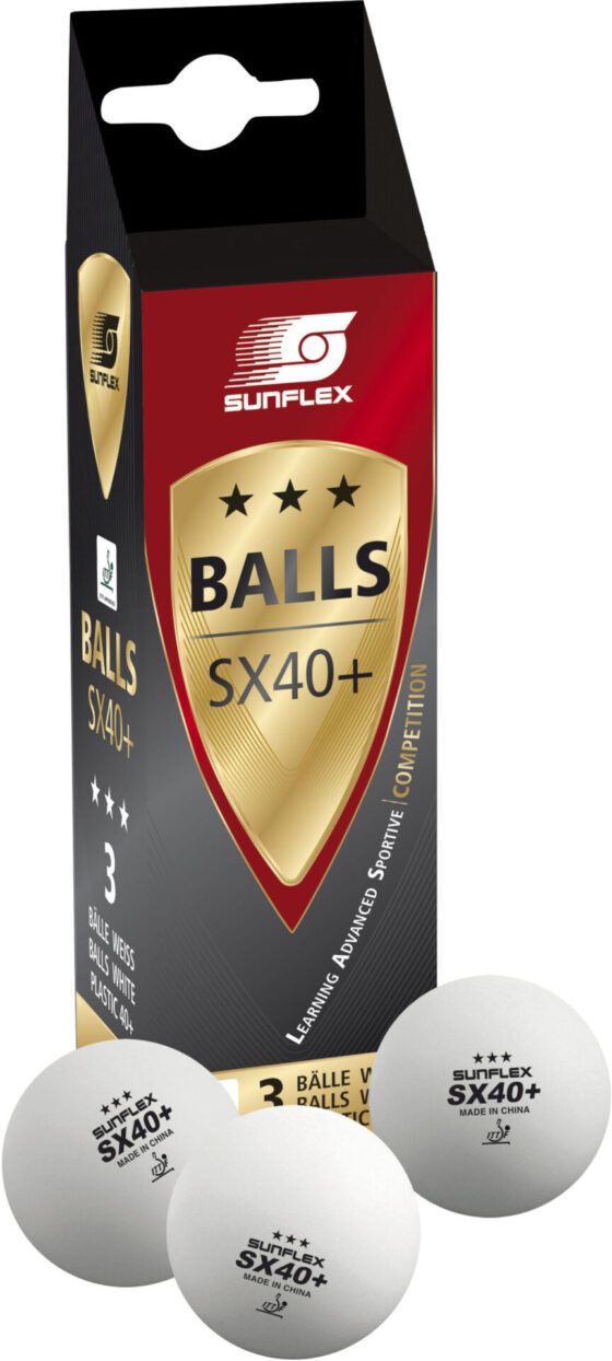 Μπαλάκια Ping Pong Sunflex SX40+ Competition PVC 3 Τεμάχια (97253)