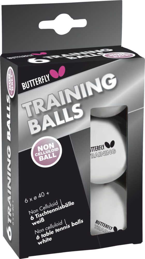 Μπαλάκια Ping Pong Butterfly Training 40+ 6 Τεμάχια Λευκά  97254