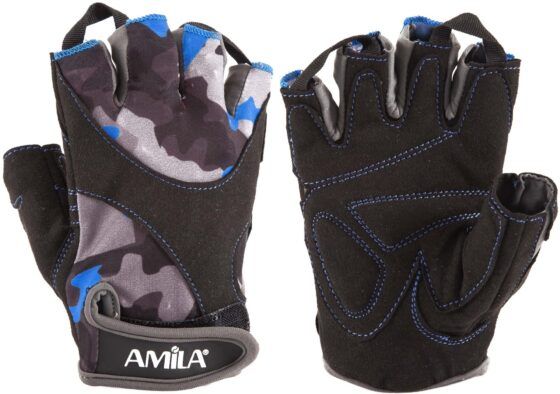 Γάντια Άρσης Βαρών AMILA Amara Lycra CamoBlue M 8330602 - Image 4