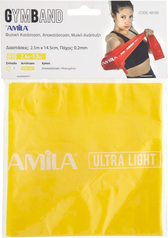 Λάστιχο Αντίστασης AMILA GymBand 2.5m Ultra Light 48185 - Image 6
