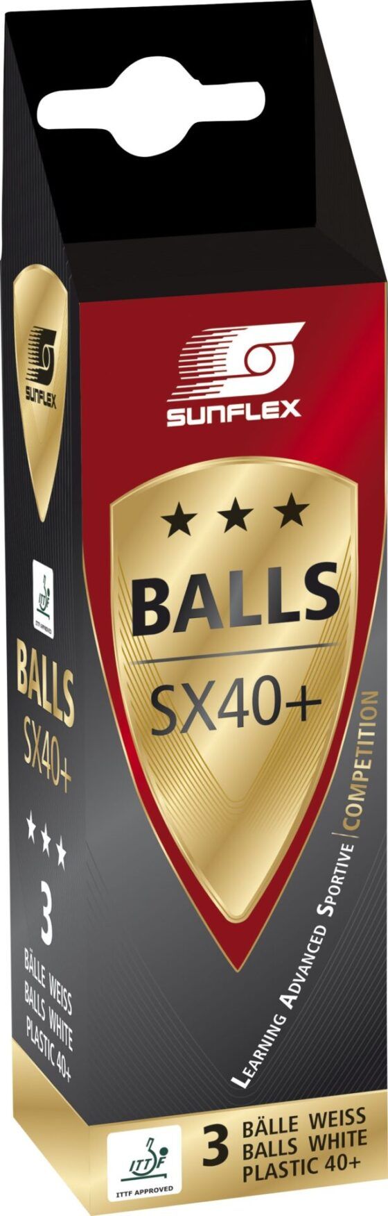 Μπαλάκια Ping Pong Sunflex SX40+ Competition PVC 3 Τεμάχια (97253) - Image 3