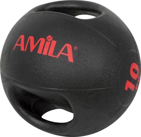 Amila Dual Handle Medicine Ball 10Kg (84674) AMILA ΜΑΥΡΟ