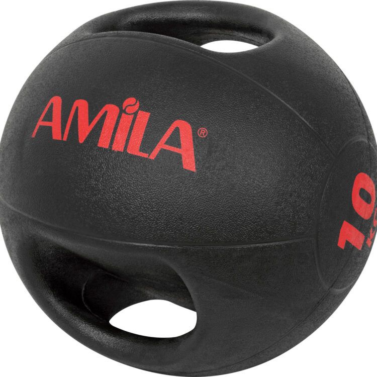 Amila Dual Handle Medicine Ball 10Kg (84674) AMILA ΜΑΥΡΟ