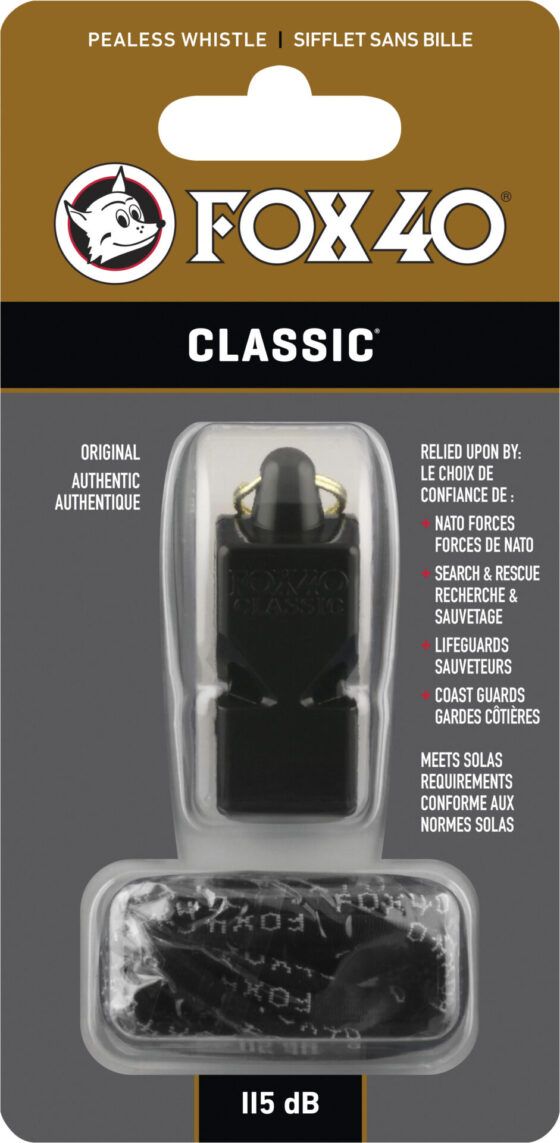 Σφυρίχτρα FOX40 Classic Safety Μαύρη με Κορδόνι 99030008 - Image 2