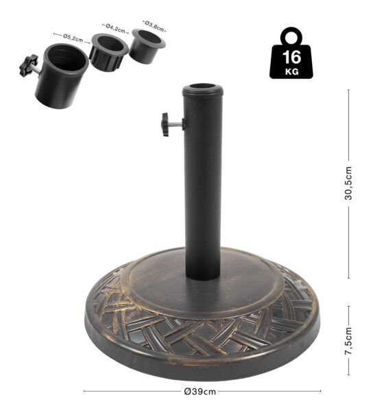 Βάση Ομπρέλας Στρογγυλή Τσιμεντένια 16Kg ESCAPE 12076 - Image 2