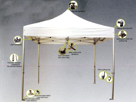 Gazebo Επαγγελματικό 3x4,5 Ενισχυμένος Ιστός 12144