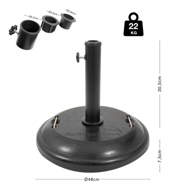 Βάση Ομπρέλας Στρογγυλή Τσιμεντένια 22Kg ESCAPE (12280) - Image 2