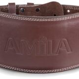 Ζώνη Άρσης Βαρών AMILA Δερμάτινη Καφέ B Quality M 94921