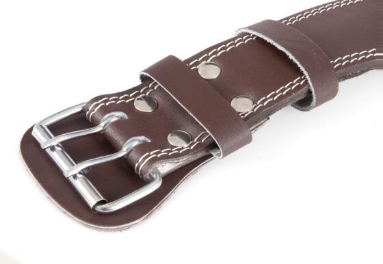 Ζώνη Άρσης Βαρών AMILA Δερμάτινη Καφέ B Quality M 94921 - Image 4
