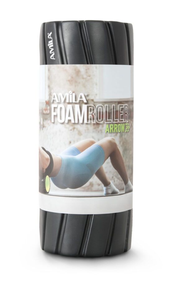 AMILA Foam Roller Arrow Φ14x33cm Μαύρο/Λάιμ 96828 - Image 3