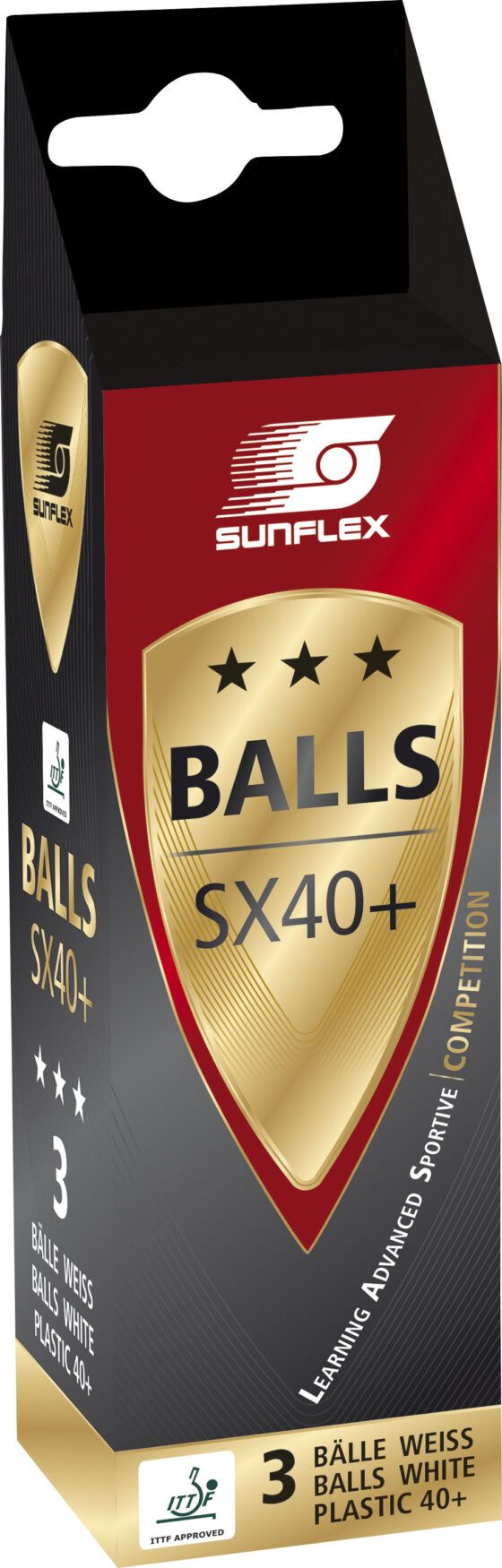 Μπαλάκια Ping Pong Sunflex SX40+ Competition PVC 3 Τεμάχια (97253) - Image 2