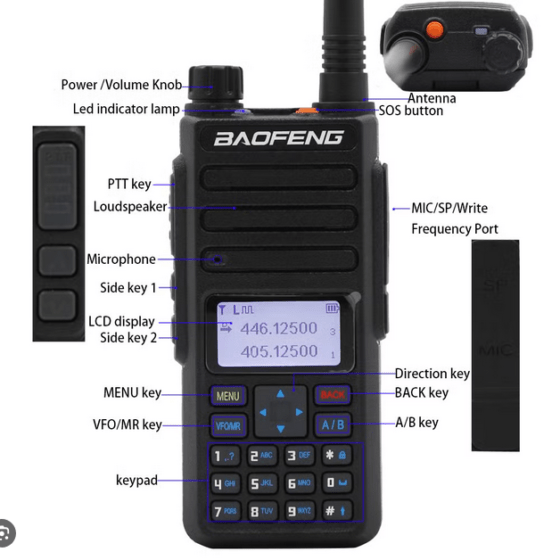 Φορητός πομποδέκτης - UHF/VHF - DMR1801 - Baofeng - 018016 - Image 3