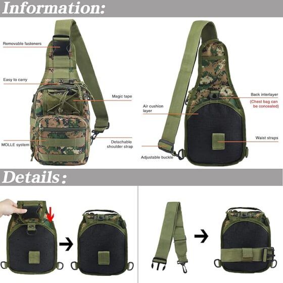 Σακίδιο πλάτης/στήθους - One Strap - BL050-B14 - 270546 - Green - Image 2