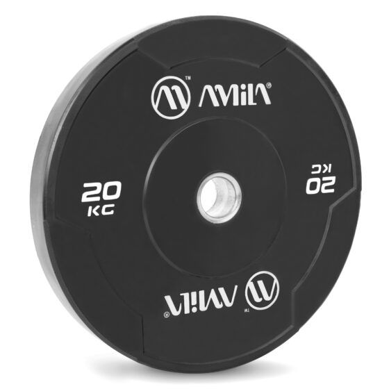 Δίσκος AMILA Black W Bumper Slim 50mm 20Kg 84844 - Image 2