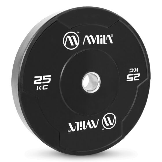 Δίσκος AMILA Black W Bumper Slim 50mm 25Kg 84845 - Image 2