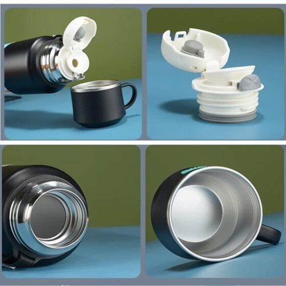 Φορητό παγούρι-θερμός με φλιτζάνι - 800ml - CF8279 - 882799 - Blue - Image 2