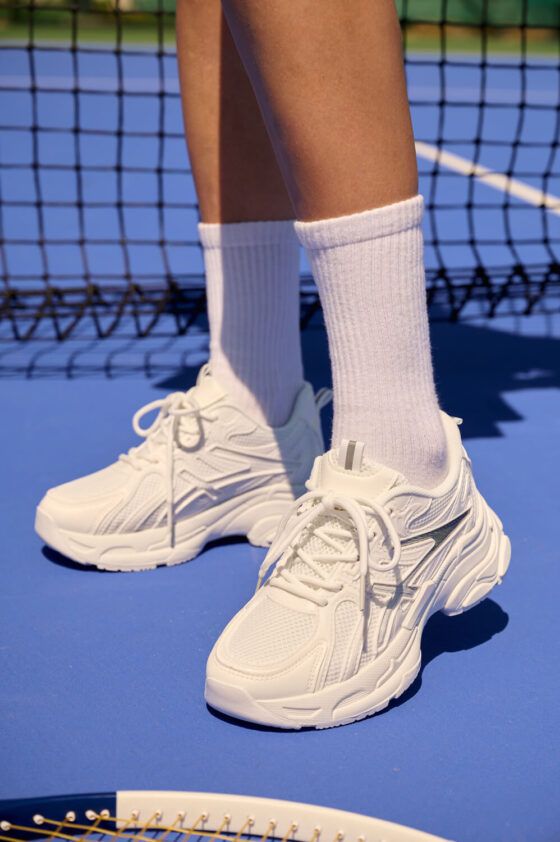 Γυναικεία Sneakers Chunky με Δίχτυ Λευκά  (4500604) - Image 4