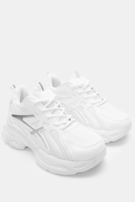 Γυναικεία Sneakers Chunky με Δίχτυ Λευκά  (4500604) - Image 3