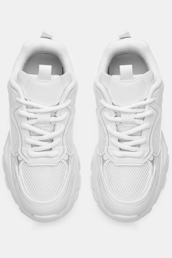 Γυναικεία Sneakers Chunky με Δίχτυ ΛΕΥΚΑ (4554104) - Image 4