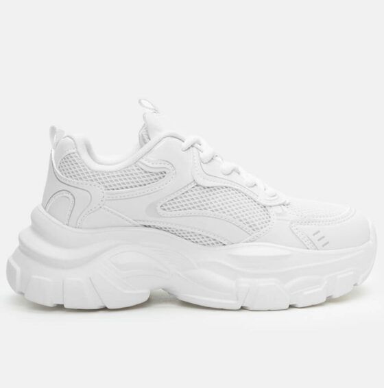 Γυναικεία Sneakers Chunky με Δίχτυ ΛΕΥΚΑ (4554104)