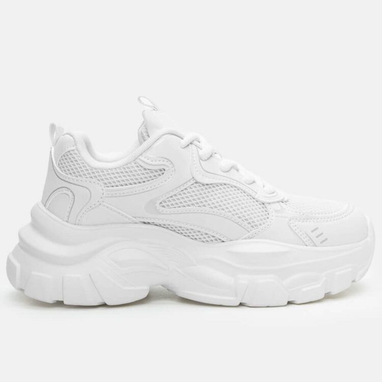 Γυναικεία Sneakers Chunky με Δίχτυ ΛΕΥΚΑ (4554104)