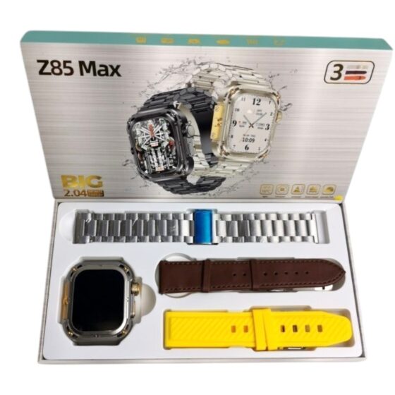 Σετ Smartwatch με 3 λουράκια - Z85 MAX - 065097 - Yellow - Image 2