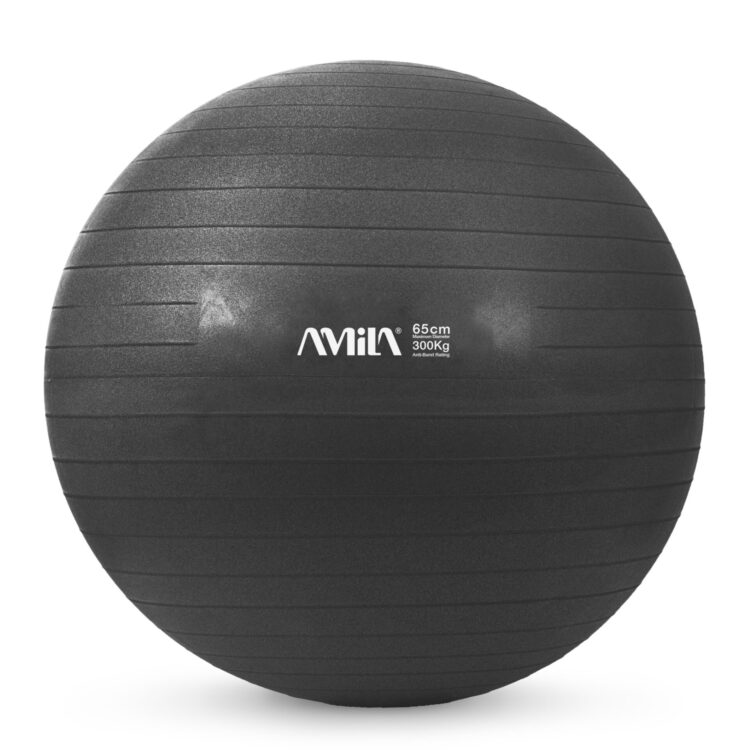 Μπάλα Γυμναστικής  AMILA GYMBALL 65cm Μαύρη Bulk 48414