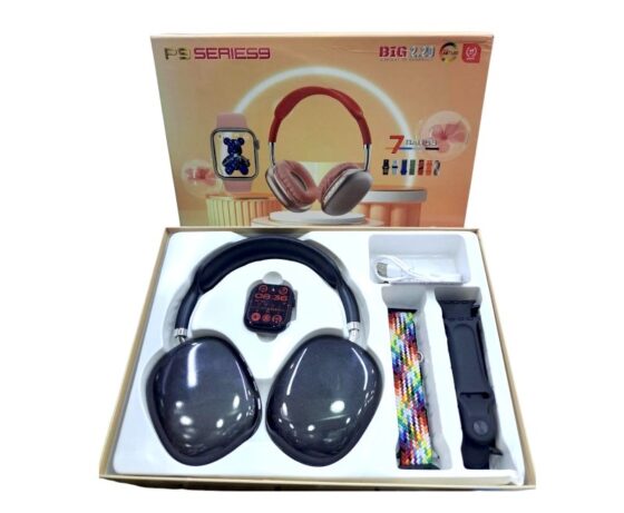Σετ ασύρματα ακουστικά & Smartwatch με 2 λουράκια - P9 Series 10 - 812235 - Black - Image 2