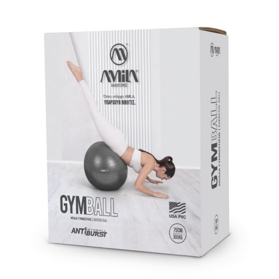 Μπάλα γυμναστικής AMILA GYMBALL 75cm Κόκκινη 95866 - Image 3
